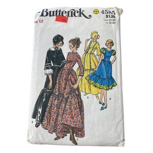 Butterick 4585 Vintage Misses Frontier Costume Sewing Pattern Size 12 DIY UNCUT